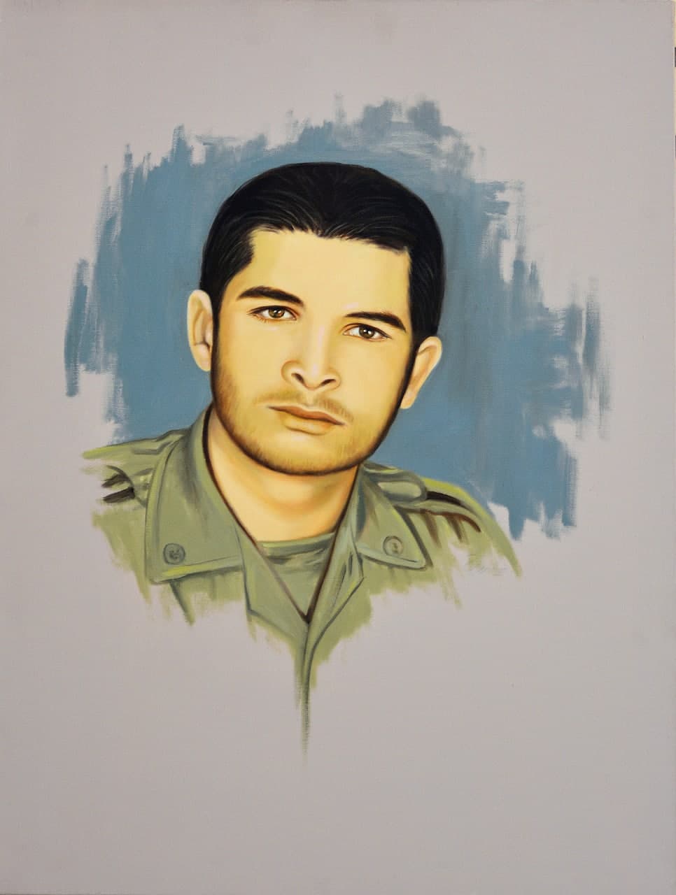 نقاشی چهره شهید مصطفی غلامی